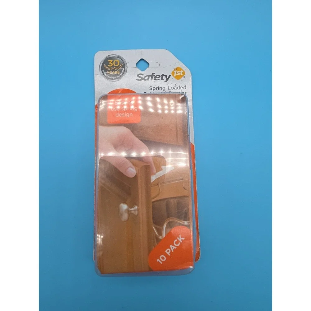 New SAFETY 1ST Cabinet & Drawer Latches Spring Loaded 10 Pack Baby Proof